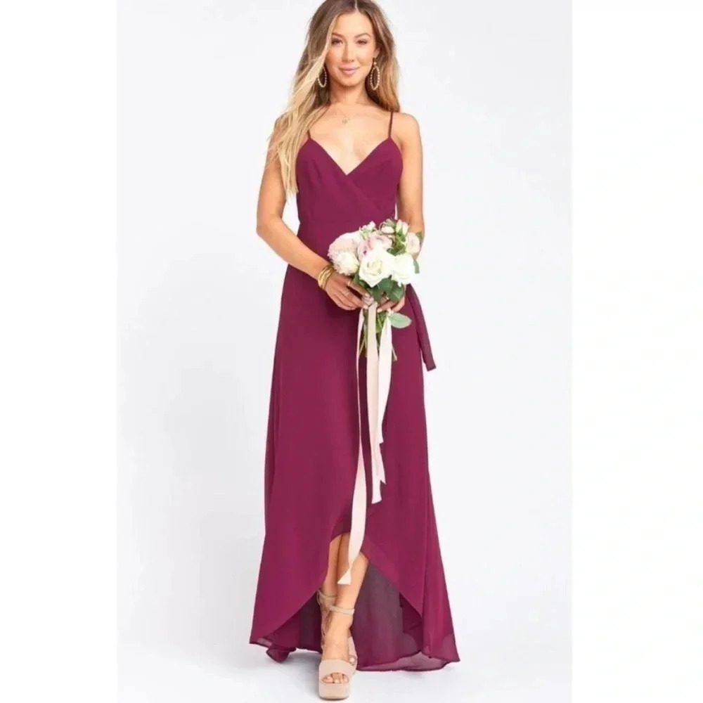NWT Show Me Your Mumu Mariah Wrap Merlot Dress Size Small